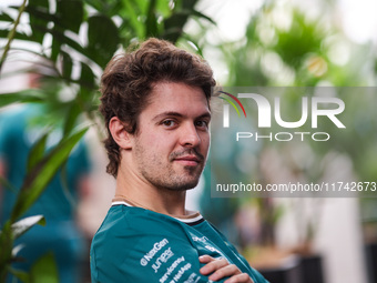 Felipe Drugovich, Reserve Driver of the Aston Martin F1 Team, poses for a portrait during the Formula 1 Grand Prix of Brazil at Autodromo Jo...