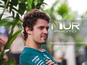 Felipe Drugovich, Reserve Driver of the Aston Martin F1 Team, poses for a portrait during the Formula 1 Grand Prix of Brazil at Autodromo Jo...