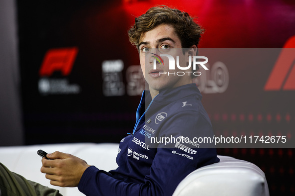 Franco Colapinto of Williams Racing poses for a portrait during the Formula 1 Grand Prix of Brazil at Autodromo Jose Carlos Pace in Sao Paul...