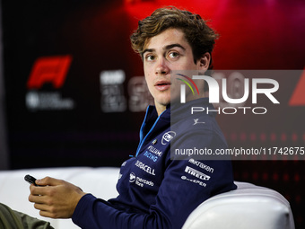 Franco Colapinto of Williams Racing poses for a portrait during the Formula 1 Grand Prix of Brazil at Autodromo Jose Carlos Pace in Sao Paul...