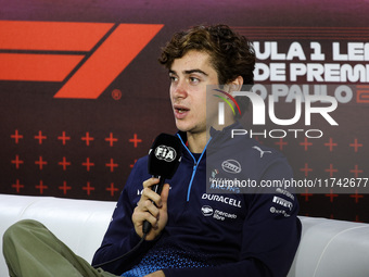 Franco Colapinto of Williams Racing poses for a portrait during the Formula 1 Grand Prix of Brazil at Autodromo Jose Carlos Pace in Sao Paul...