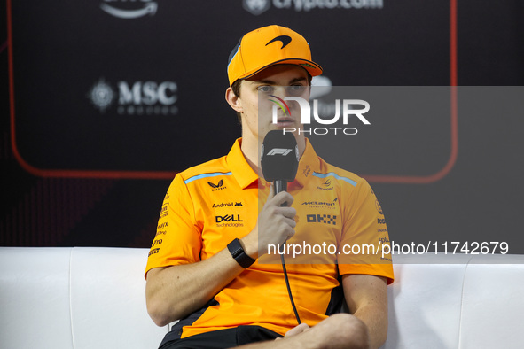 Oscar Piastri of the McLaren F1 Team MCL38 poses for a portrait during the Formula 1 Grand Prix of Brazil at Autodromo Jose Carlos Pace in S...