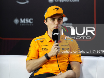 Oscar Piastri of the McLaren F1 Team MCL38 poses for a portrait during the Formula 1 Grand Prix of Brazil at Autodromo Jose Carlos Pace in S...