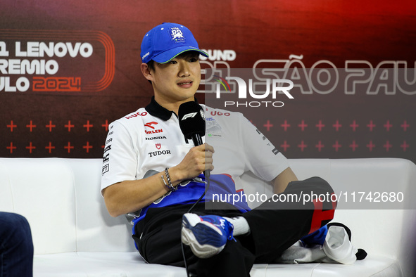 Yuki Tsunoda of Visa Cash App RB F1 Team VCARB 01 poses for a portrait during the Formula 1 Grand Prix of Brazil at Autodromo Jose Carlos Pa...