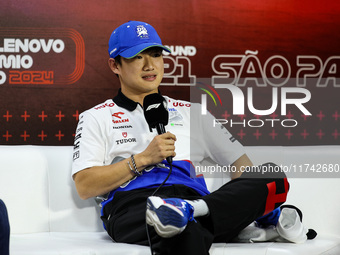 Yuki Tsunoda of Visa Cash App RB F1 Team VCARB 01 poses for a portrait during the Formula 1 Grand Prix of Brazil at Autodromo Jose Carlos Pa...