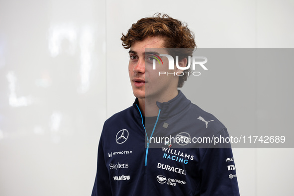 Franco Colapinto of Williams Racing poses for a portrait during the Formula 1 Grand Prix of Brazil at Autodromo Jose Carlos Pace in Sao Paul...