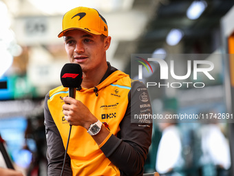 Lando Norris of the McLaren F1 Team MCL38 poses for a portrait during the Formula 1 Grand Prix of Brazil at Autodromo Jose Carlos Pace in Sa...