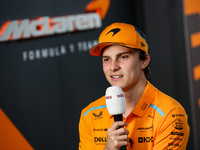 Oscar Piastri of the McLaren F1 Team MCL38 poses for a portrait during the Formula 1 Grand Prix of Brazil at Autodromo Jose Carlos Pace in S...