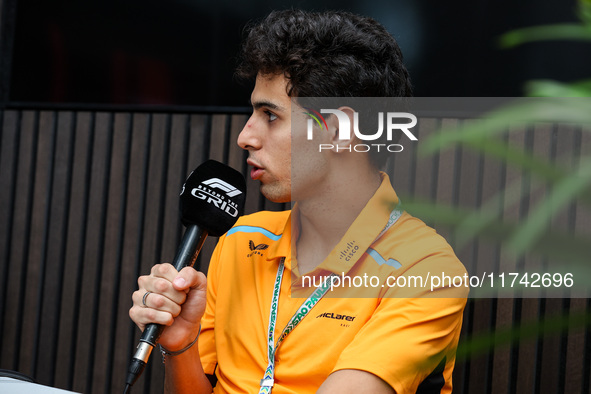 Gabriel Bortoleto of the McLaren F1 Team poses for a portrait during the Formula 1 Grand Prix of Brazil at Autodromo Jose Carlos Pace in Sao...