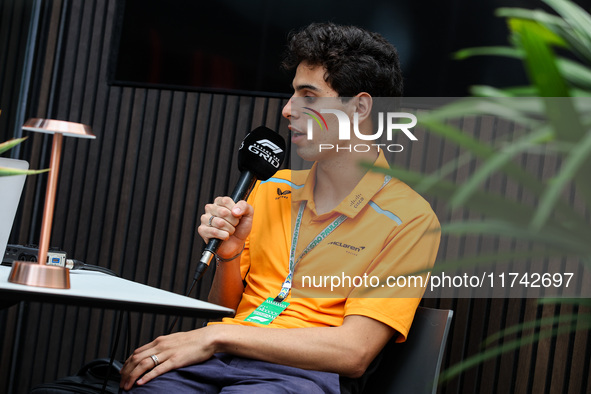 Gabriel Bortoleto of the McLaren F1 Team poses for a portrait during the Formula 1 Grand Prix of Brazil at Autodromo Jose Carlos Pace in Sao...