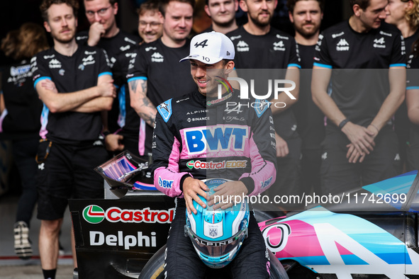 Pierre Gasly of the Alpine F1 Team A524 poses for a portrait during the Formula 1 Grand Prix of Brazil at Autodromo Jose Carlos Pace in Sao...