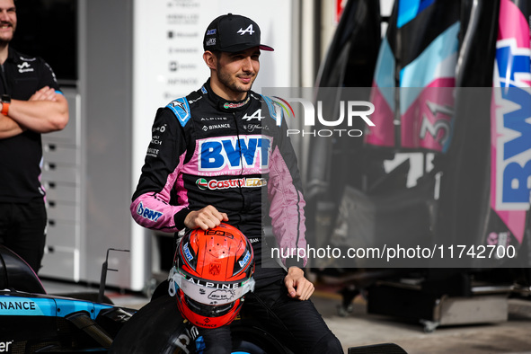 Esteban Ocon of the Alpine F1 Team A524 is in a portrait during the Formula 1 Grand Prix of Brazil at Autodromo Jose Carlos Pace in Sao Paul...