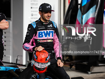 Esteban Ocon of the Alpine F1 Team A524 is in a portrait during the Formula 1 Grand Prix of Brazil at Autodromo Jose Carlos Pace in Sao Paul...