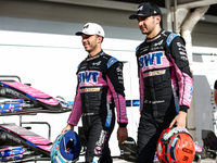 Pierre Gasly and Esteban Ocon of the Alpine F1 Team A524 pose for a portrait during the Formula 1 Grand Prix of Brazil at Autodromo Jose Car...