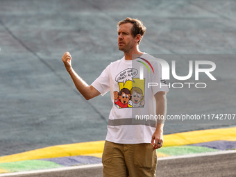 Sebastian Vettel's portrait is taken during the Formula 1 Grand Prix of Brazil at Autodromo Jose Carlos Pace in Sao Paulo, Brazil, on Octobe...