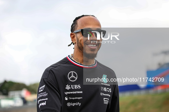 Lewis Hamilton of the Mercedes AMG F1 Team W15 poses for a portrait during the Formula 1 Grand Prix of Brazil at Autodromo Jose Carlos Pace...