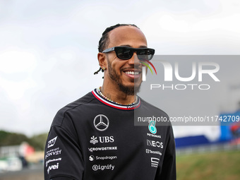 Lewis Hamilton of the Mercedes AMG F1 Team W15 poses for a portrait during the Formula 1 Grand Prix of Brazil at Autodromo Jose Carlos Pace...