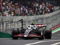 Nico Hulkenberg of the Haas F1 Team drives the VF-24 Ferrari during the Formula 1 Grand Prix of Brazil at Autodromo Jose Carlos Pace in Sao...