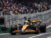 Oscar Piastri of the McLaren F1 Team drives the MCL38 during the Formula 1 Grand Prix of Brazil at Autodromo Jose Carlos Pace in Sao Paulo,...