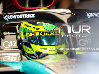 Lewis Hamilton of the Mercedes AMG F1 Team W15 poses for a portrait during the Formula 1 Grand Prix of Brazil at Autodromo Jose Carlos Pace...