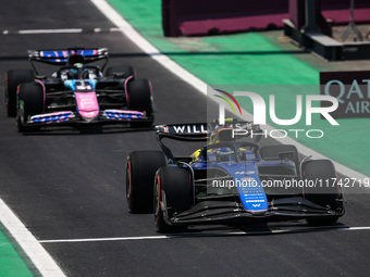 Franco Colapinto of Williams Racing FW46 competes during the Formula 1 Grand Prix of Brazil at Autodromo Jose Carlos Pace in Sao Paulo, Braz...