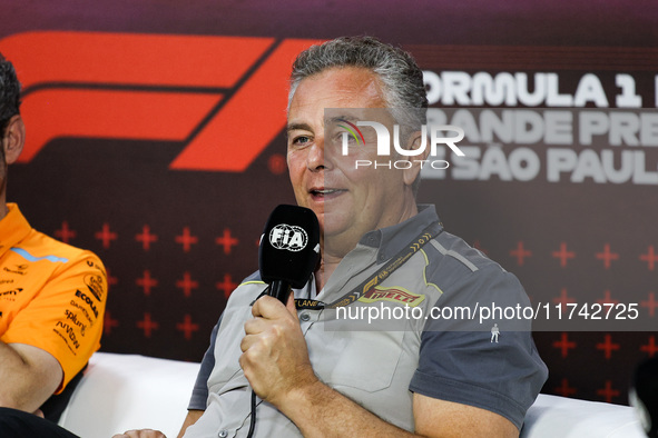 Mario Isola, Motorsport Racing Manager of Pirelli, poses for a portrait during the Formula 1 Grand Prix of Brazil at Autodromo Jose Carlos P...