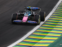 Pierre Gasly of the Alpine F1 Team drives the A524 during the Formula 1 Grand Prix of Brazil at Autodromo Jose Carlos Pace in Sao Paulo, Bra...