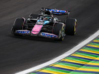 Esteban Ocon of the Alpine F1 Team A524 participates in the Formula 1 Grand Prix of Brazil at Autodromo Jose Carlos Pace in Sao Paulo, Brazi...