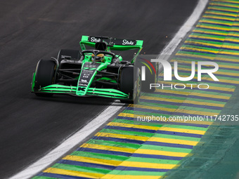 Valtteri Bottas of Stake F1 Team drives the Sauber C44 during the Formula 1 Grand Prix of Brazil at Autodromo Jose Carlos Pace in Sao Paulo,...