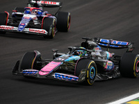 Esteban Ocon of the Alpine F1 Team A524 and Liam Lawson of the Visa Cash App RB F1 Team VCARB 01 compete during the Formula 1 Grand Prix of...