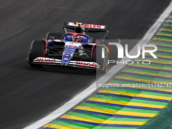 Yuki Tsunoda of the Visa Cash App RB F1 Team VCARB 01 competes during the Formula 1 Grand Prix of Brazil at Autodromo Jose Carlos Pace in Sa...