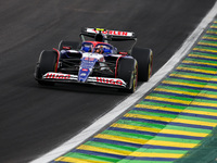 Yuki Tsunoda of the Visa Cash App RB F1 Team VCARB 01 competes during the Formula 1 Grand Prix of Brazil at Autodromo Jose Carlos Pace in Sa...