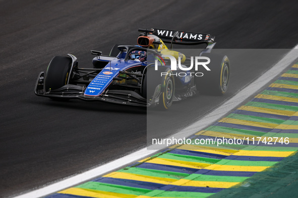 Alexander Albon of Williams Racing FW45 competes during the Formula 1 Grand Prix of Brazil at Autodromo Jose Carlos Pace in Sao Paulo, Brazi...