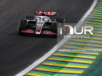 Oliver Bearman of Haas F1 Team VF-24 Ferrari competes during the Formula 1 Grand Prix of Brazil at Autodromo Jose Carlos Pace in Sao Paulo,...