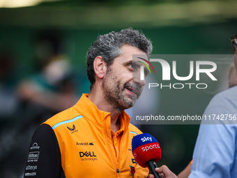 Andrea Stella, Team Principal of the McLaren F1 Team, poses for a portrait during the Formula 1 Grand Prix of Brazil at Autodromo Jose Carlo...