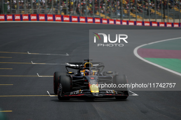 Max Verstappen of Red Bull Racing RB20 competes during the Formula 1 Grand Prix of Brazil at Autodromo Jose Carlos Pace in Sao Paulo, Brazil...