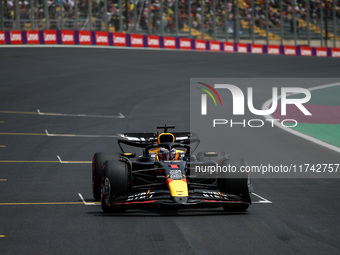 Max Verstappen of Red Bull Racing RB20 competes during the Formula 1 Grand Prix of Brazil at Autodromo Jose Carlos Pace in Sao Paulo, Brazil...