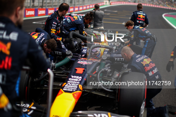 Max Verstappen of Red Bull Racing RB20 participates in the Formula 1 Grand Prix of Brazil at Autodromo Jose Carlos Pace in Sao Paulo, Brazil...