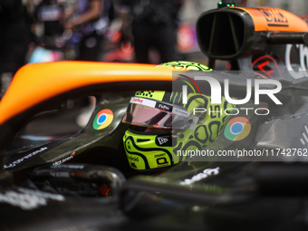 Lando Norris of the McLaren F1 Team MCL38 poses for a portrait during the Formula 1 Grand Prix of Brazil at Autodromo Jose Carlos Pace in Sa...