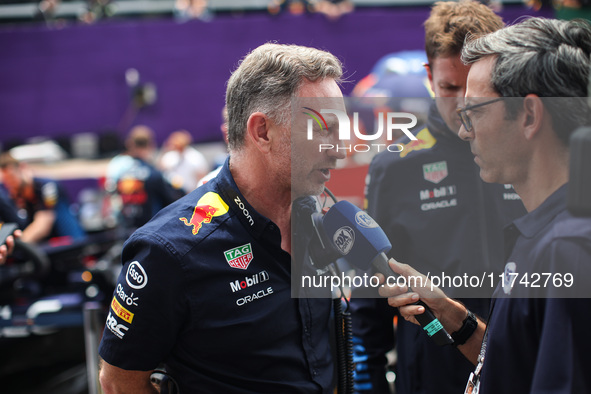 Christian Horner, Team Principal of Red Bull Racing, poses for a portrait during the Formula 1 Grand Prix of Brazil at Autodromo Jose Carlos...