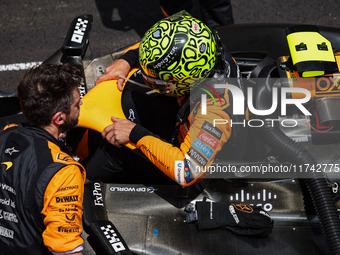 Lando Norris of the McLaren F1 Team MCL38 poses for a portrait during the Formula 1 Grand Prix of Brazil at Autodromo Jose Carlos Pace in Sa...