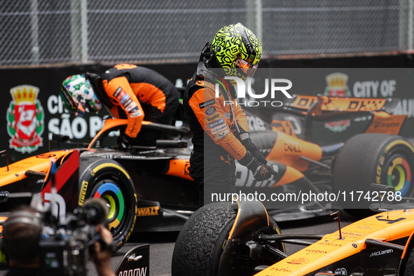 Lando Norris of the McLaren F1 Team MCL38 poses for a portrait during the Formula 1 Grand Prix of Brazil at Autodromo Jose Carlos Pace in Sa...