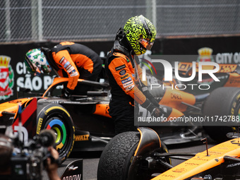 Lando Norris of the McLaren F1 Team MCL38 poses for a portrait during the Formula 1 Grand Prix of Brazil at Autodromo Jose Carlos Pace in Sa...