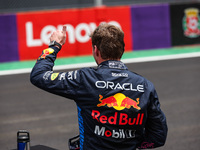 Max Verstappen of Red Bull Racing RB20 is portrayed during the Formula 1 Grand Prix of Brazil at Autodromo Jose Carlos Pace in Sao Paulo, Br...