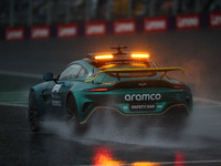 Bernd Maylander drives the Aston Martin Vantage safety car during the Formula 1 Grand Prix of Brazil at Autodromo Jose Carlos Pace in Sao Pa...