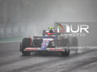 Yuki Tsunoda of the Visa Cash App RB F1 Team VCARB 01 competes during the Formula 1 Grand Prix of Brazil at Autodromo Jose Carlos Pace in Sa...