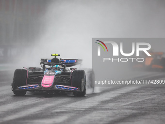 Pierre Gasly of the Alpine F1 Team drives the A524 during the Formula 1 Grand Prix of Brazil at Autodromo Jose Carlos Pace in Sao Paulo, Bra...