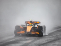 Lando Norris of the McLaren F1 Team drives the MCL38 during the Formula 1 Grand Prix of Brazil at Autodromo Jose Carlos Pace in Sao Paulo, B...