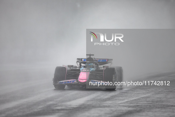 Esteban Ocon of the Alpine F1 Team A524 participates in the Formula 1 Grand Prix of Brazil at Autodromo Jose Carlos Pace in Sao Paulo, Brazi...