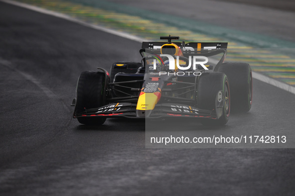 Max Verstappen of Red Bull Racing RB20 competes during the Formula 1 Grand Prix of Brazil at Autodromo Jose Carlos Pace in Sao Paulo, Brazil...